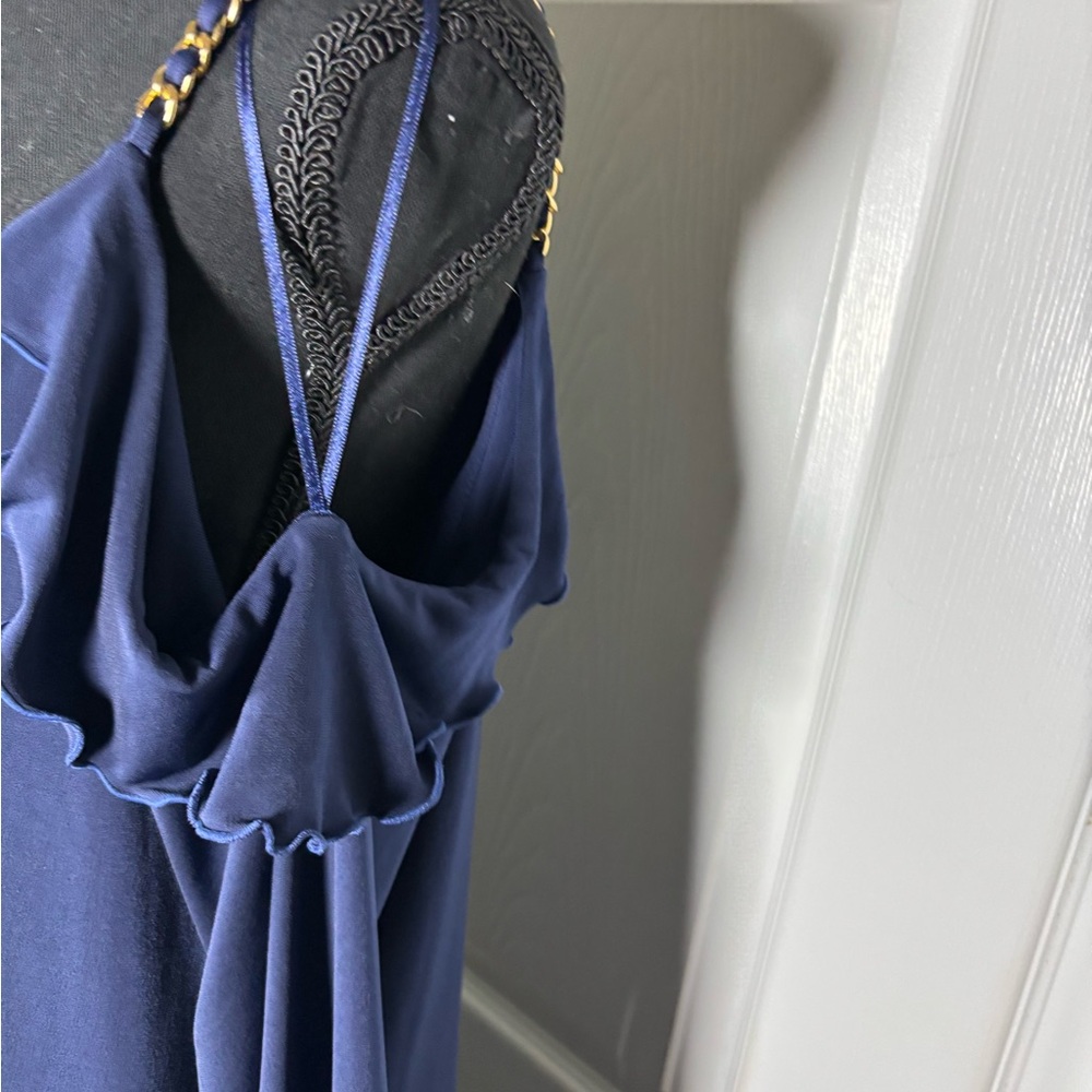Michael Kors Navy Cold-Shoulder Long Sleeve Dress - Picture 5 of 14